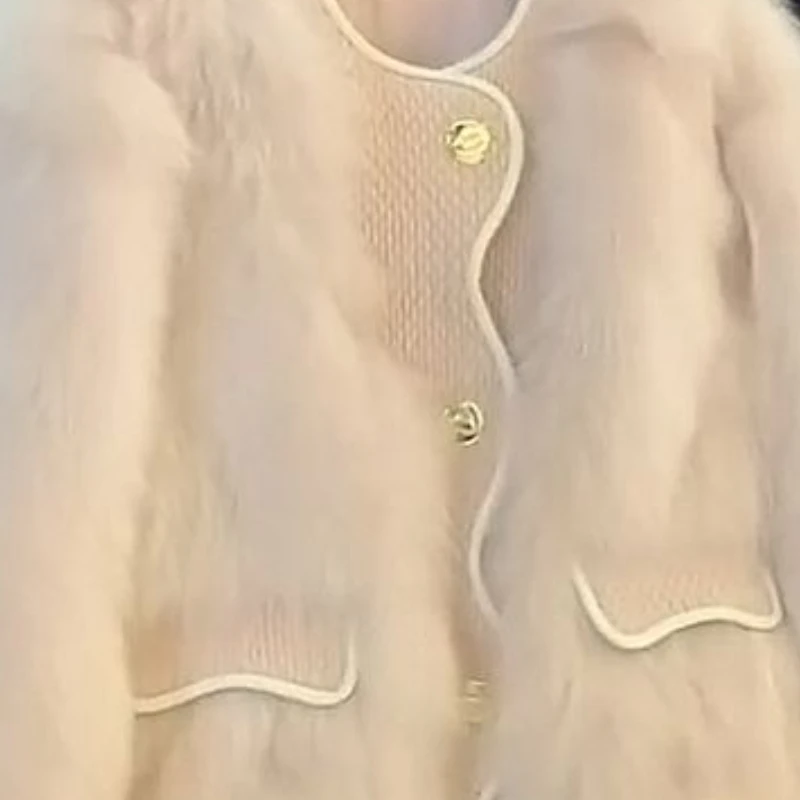 Women's Fall Winter Tops Coat Little Xiangfeng Fur Outerwear Design Luxury Brand Simple Fashion Comfortable Loose Eco-friendly