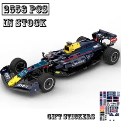 New Technologys MOC-104269 RB18 Team Stake 1:8 scale Super Race Car Model Buiding Creators Block Bricks Kids Toys Birthday Gifts