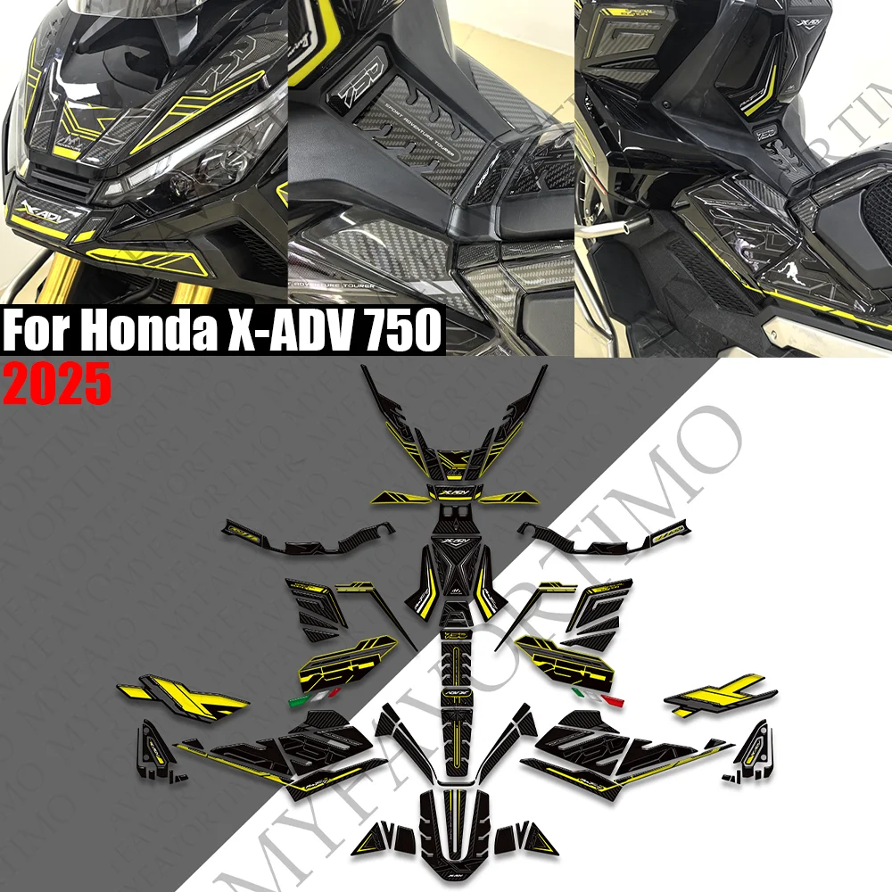 For Honda X-ADV 750 2025 Adventure Motorcycle Fuel Tank Pad Sticker Moto Epoxy resin Decals  XADV750 HondaXADV750 X-ADV750