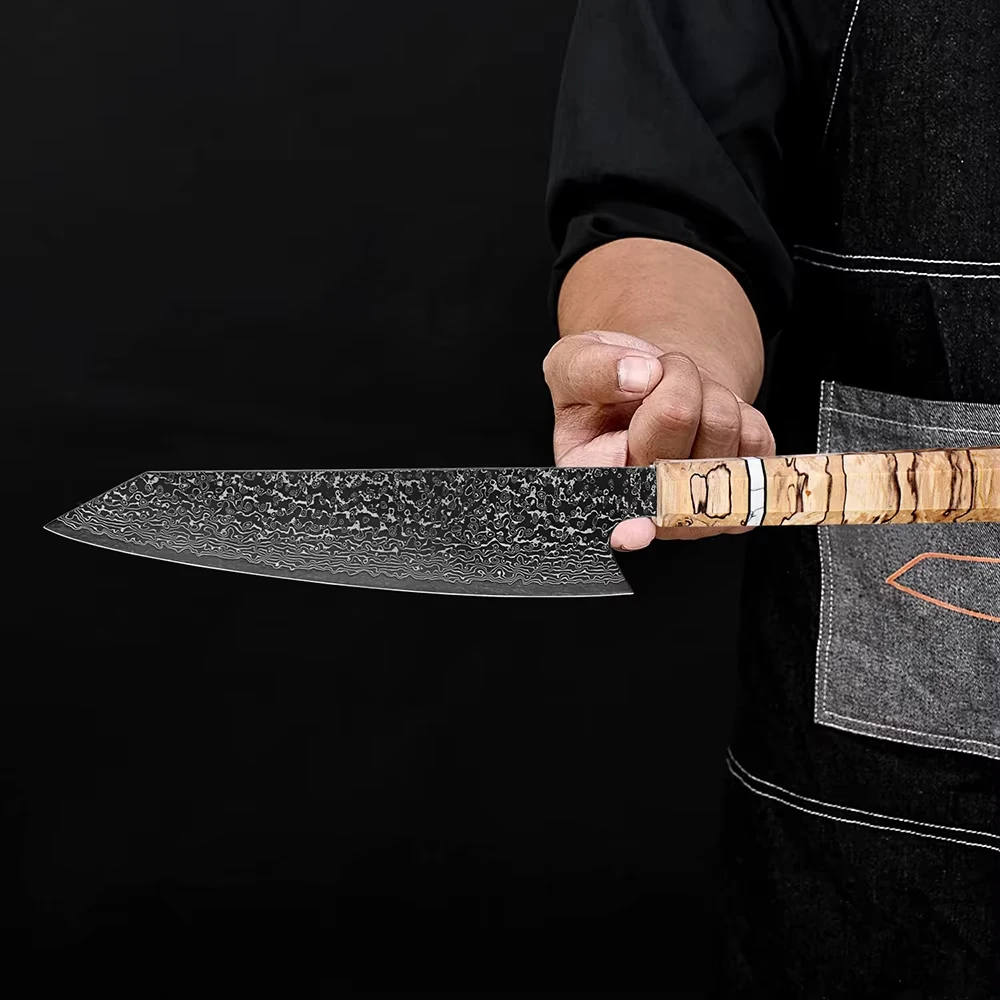 

Japanese Damascus Steel Kiritsuke Chef Knife Handcrafted Razor-Sharp Kitchen Knife Sushi & Sashimi Knife Octagonal Wood Handle