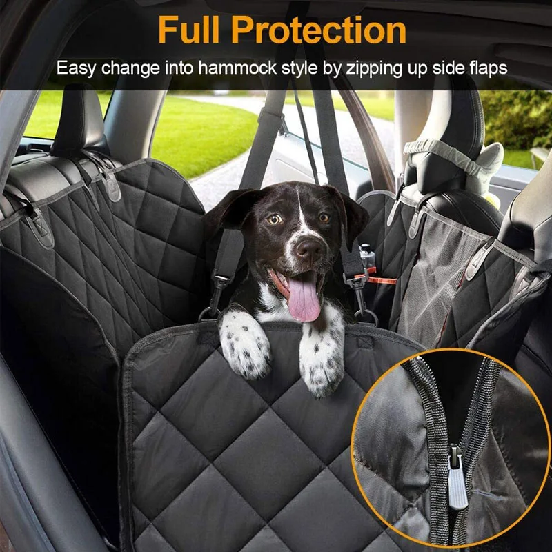 

147×137CM Double Zipper Car Pet Seat Pad Waterproof Anti-dirty Pad Suitable Multiple Models Comfortable Cars Rear Seats Cushions