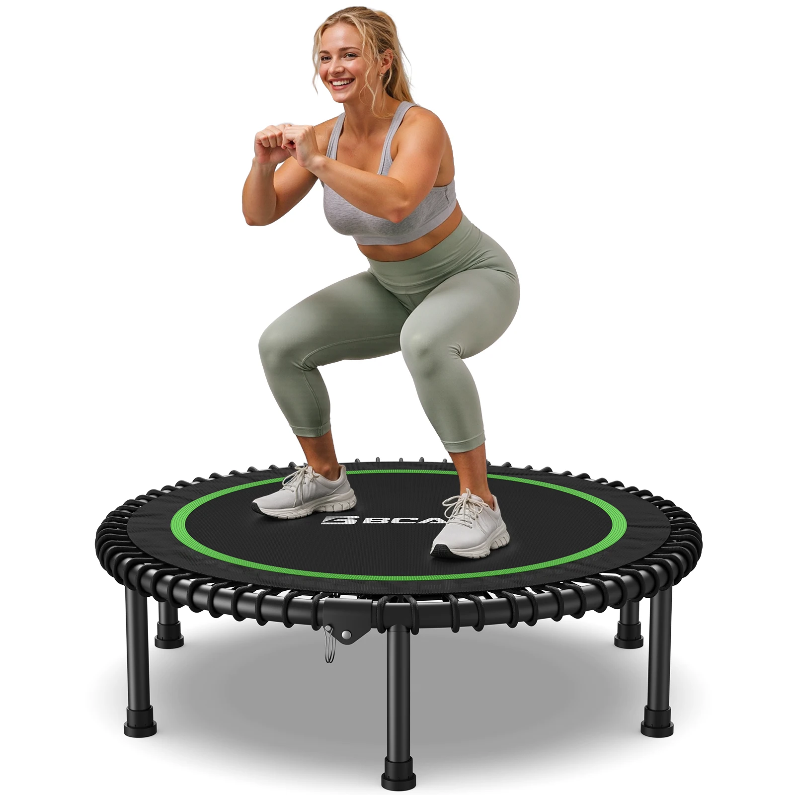 FED Fitness Bcan Serie BT2 Bungee-Trampolin, 204kg, 102cm, Gummiseile, Stabil & Leise, Indoor/Garten-Workout