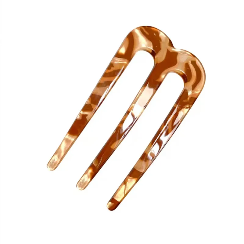 M-образная янтарная акриловая заколка Hai для женщин, заколка для волос с фрикадельками, заколка для волос, модная заколка для девочек, аксессуары для волос