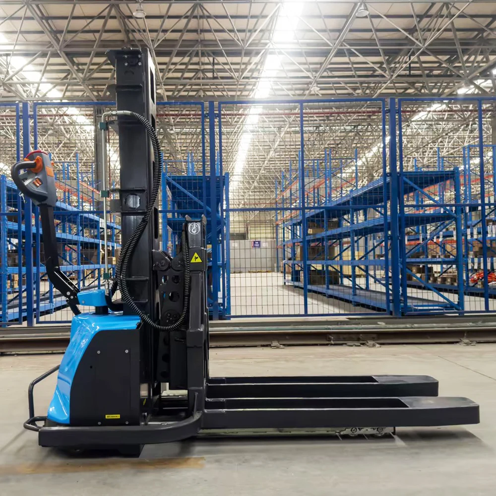 Full Electric Stacker 1000kg 1500kg Self-Lifting Pallet Loader Full Electric Self Loading Stacker