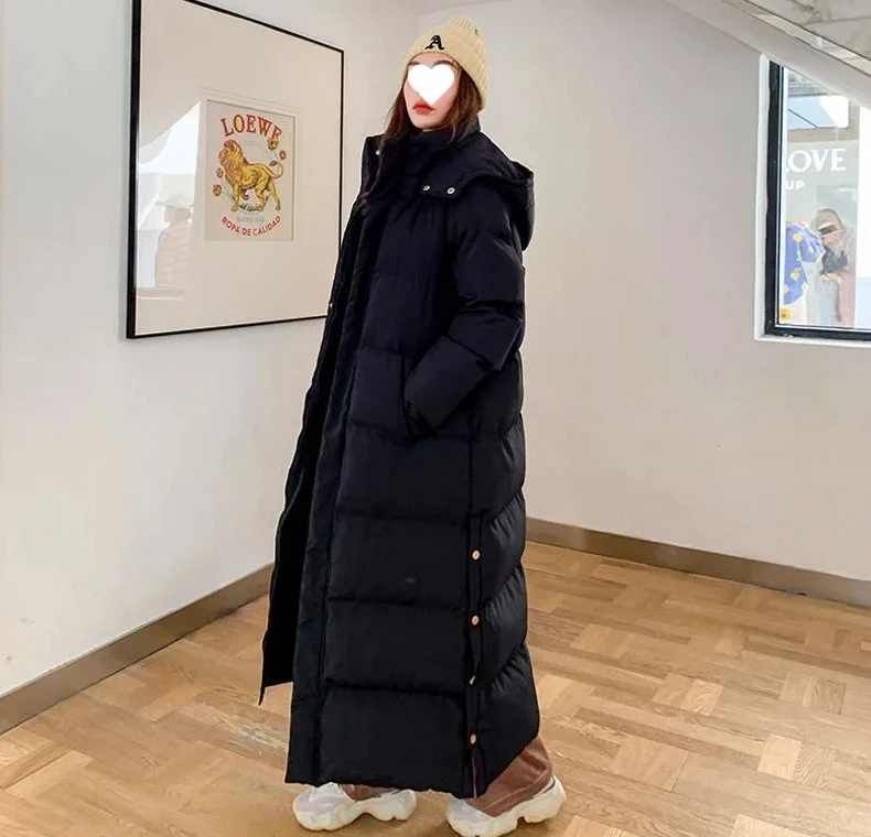 

Trendy Cotton Coat Women's Long Winter Jacket New Korean Style Length Fashionable and Warm Cotton Material