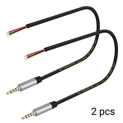 Replacement 3.5mm Male Plug to Bare Wire Open End TRRS 4 Pole Stereo 1/8