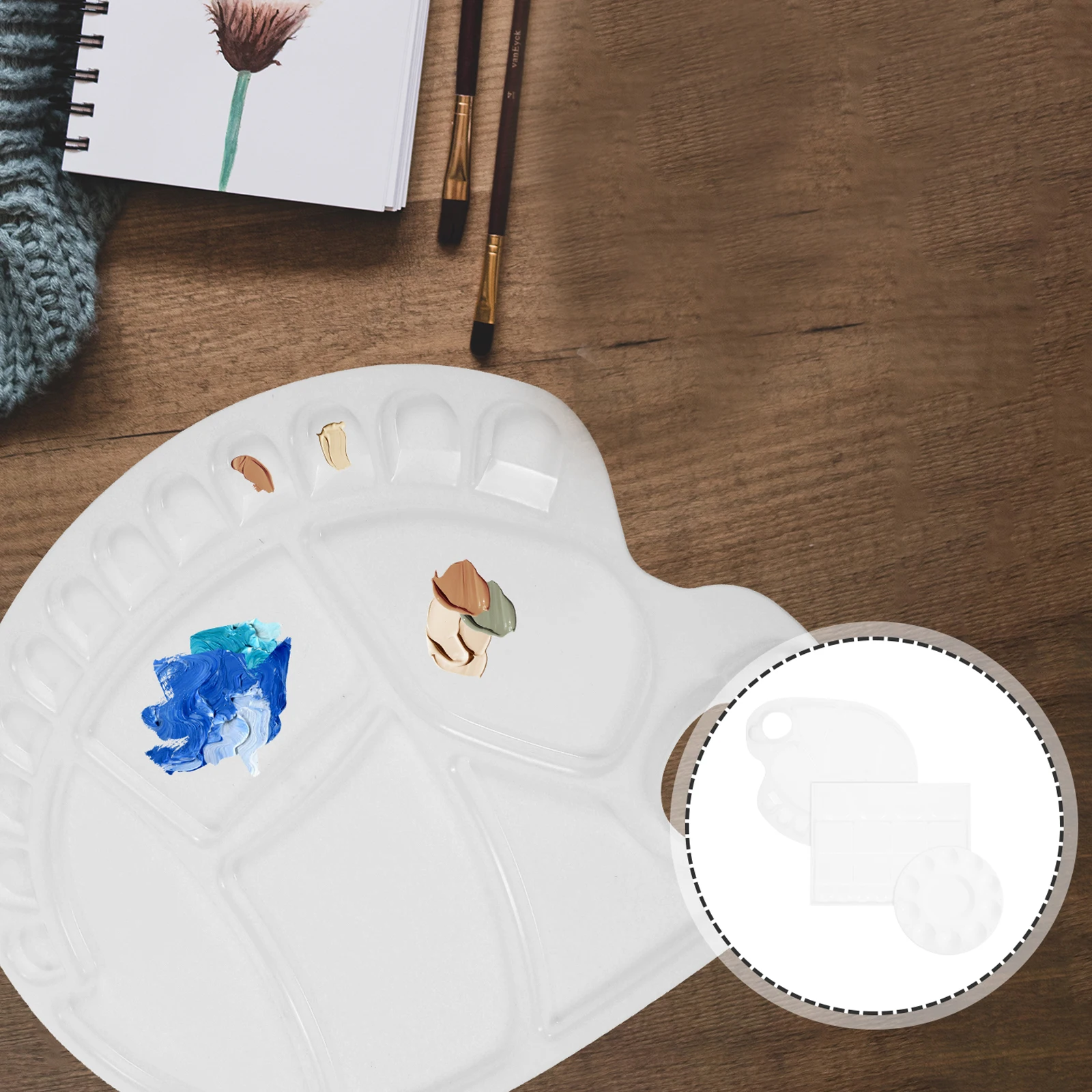 

3pcs Pigment A4 Painting For Kids Diy Color Mixing Art Tray Watercolor Paint Mixing Trays Plastic Craft Trays Classroom Home Art