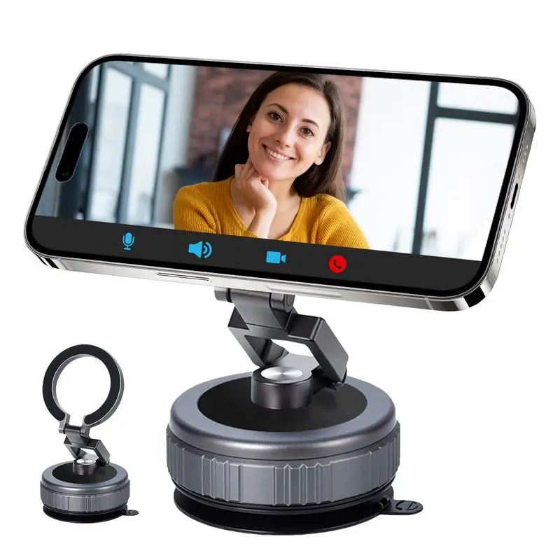 Suction Cup Phone Mount Holder Vacuum Phone Holder Mobile Stand Foldable Cradle Bracket 360 Degree Rotating for Most Smartphones