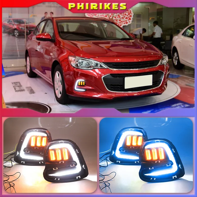 1 Set LED Daytime Running Lights Turn Signal Fog Lamp Cover DRL For Chevrolet Cavalier 2016 2017 2018 2019