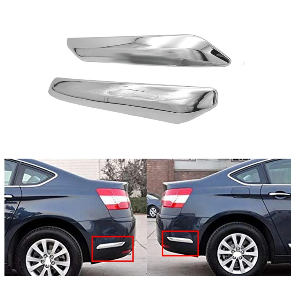 1Pair Rear Bumper Strip Cover Trim Chrome Decoration for Citroen C5 2009 2010 2011