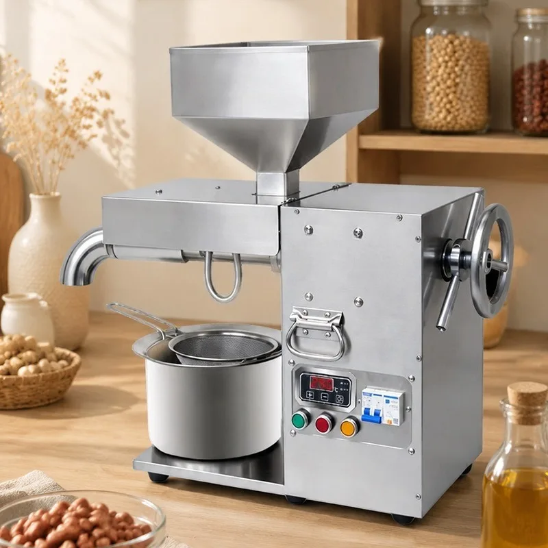 Commercial New 220V Oil Pressing Machine Large Capacity Sunflower Seed Soybean Olive Oil Press High Efficiency