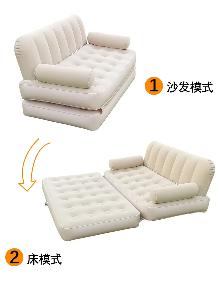 Multifunctional inflatable sofa indoor living room folding sofa bed dual-purpose recliner lazy sofa outdoor camping mattress