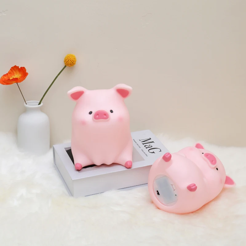 Cartoon Pig LED Night Light Cute Piggy Baby Night Lamp Children\'s Room Bedroom Bedside Decor Atmosphere Lamps Kids Birthday Gift