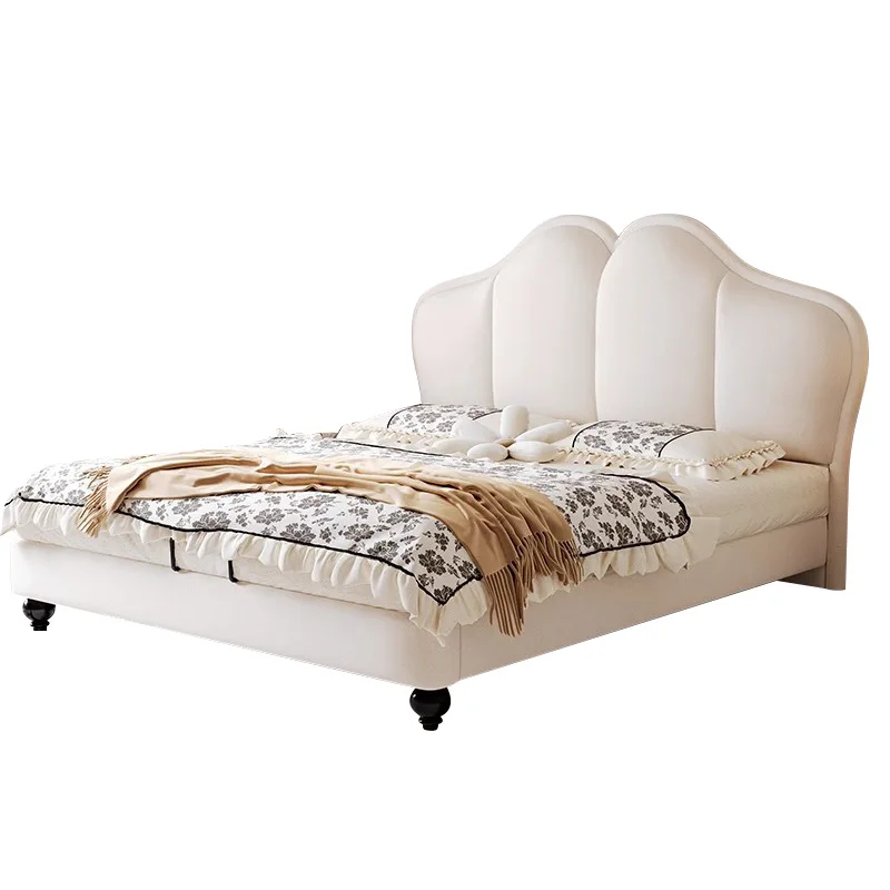 

Retro style princess bed, atmospheric light luxury master bedroom double bed