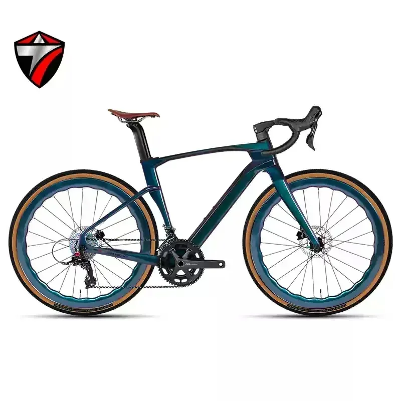 AliExpress TWITTER Holographic color Gravel V3 RS-24Speed Off-road grade T900 carbon fiber bycicle 700*40C hydraulic disc brake gravel bike
