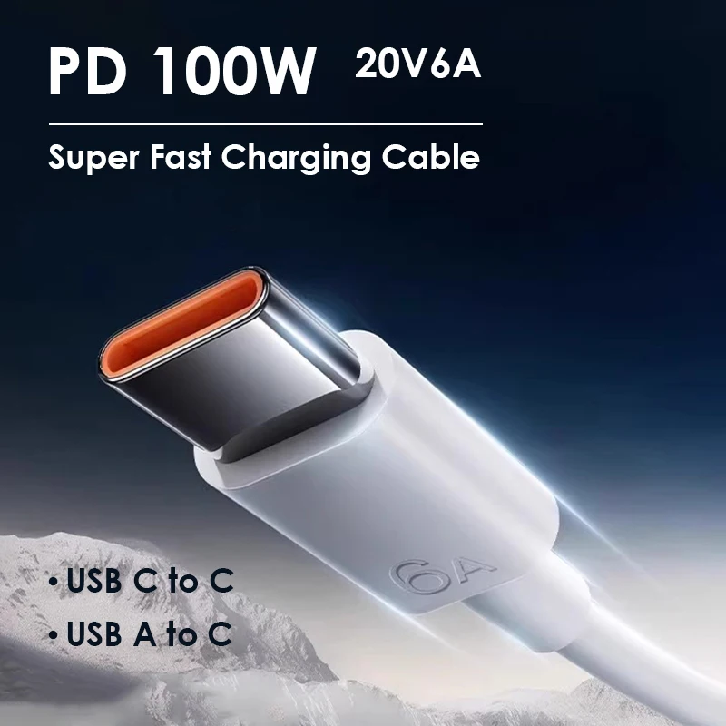 

For Huawei USB Type C Fast Charging Cable PD 100W Quick Charger Cord For Pura 80 70 X Mate 70 Nova Honor Xiaomi 17 Pro Max 15 13