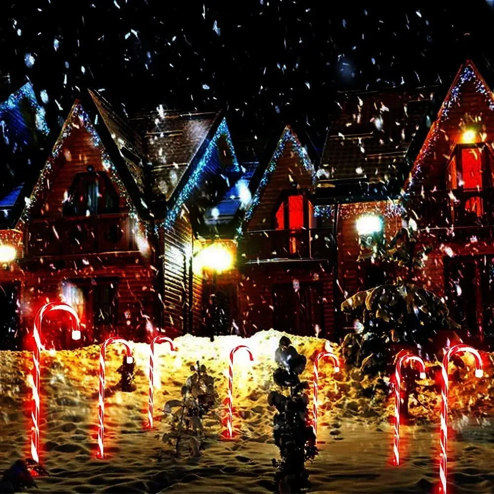 LED Solar Candy Cane Light Christmas Decorative Light Outdoor Waterproof Christmas Wedding Garden Party Xmas Tree Decor  Lamp