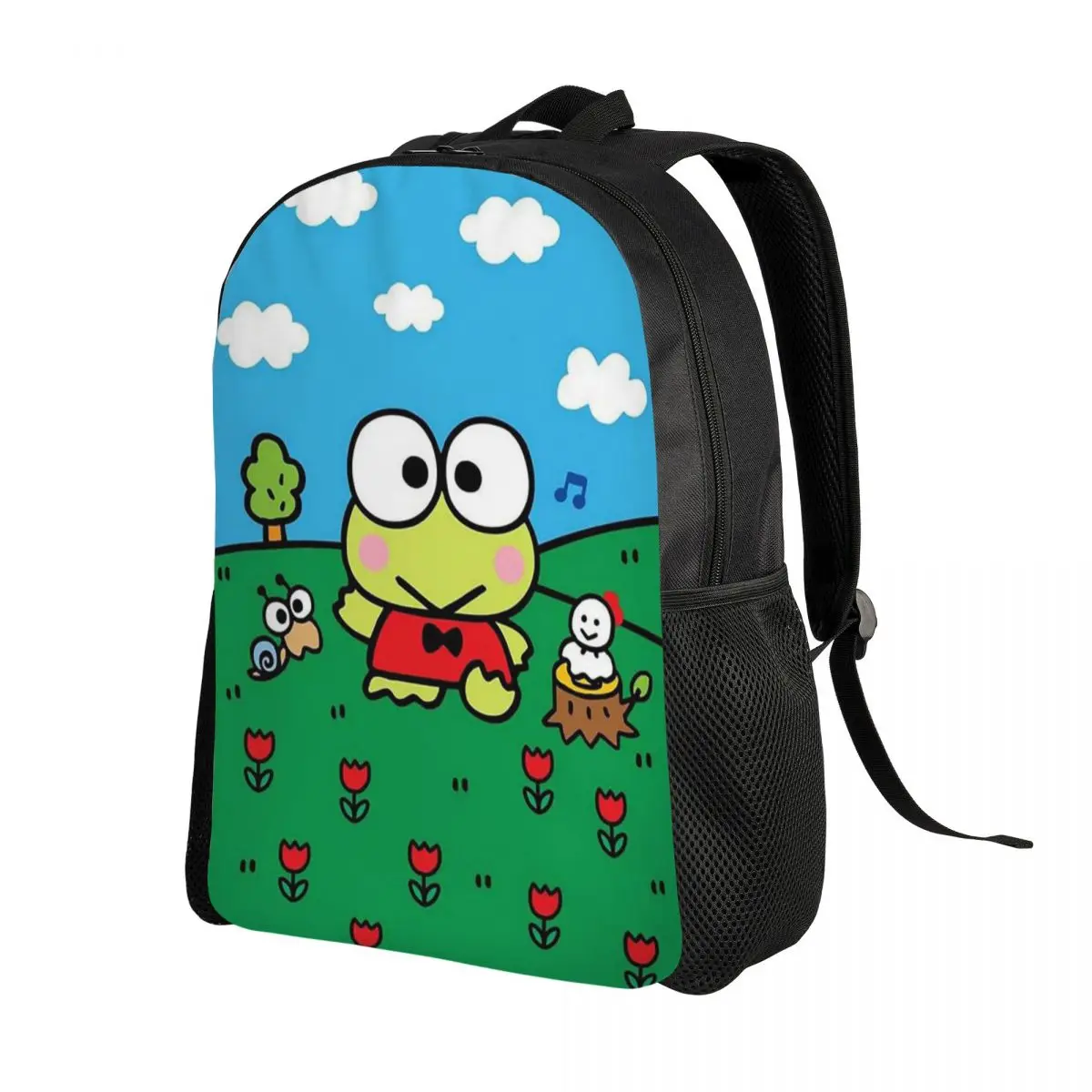 Custom Kerokero Keroppi Backpacks for Women Men Waterproof College School Bag Printing Bookbags