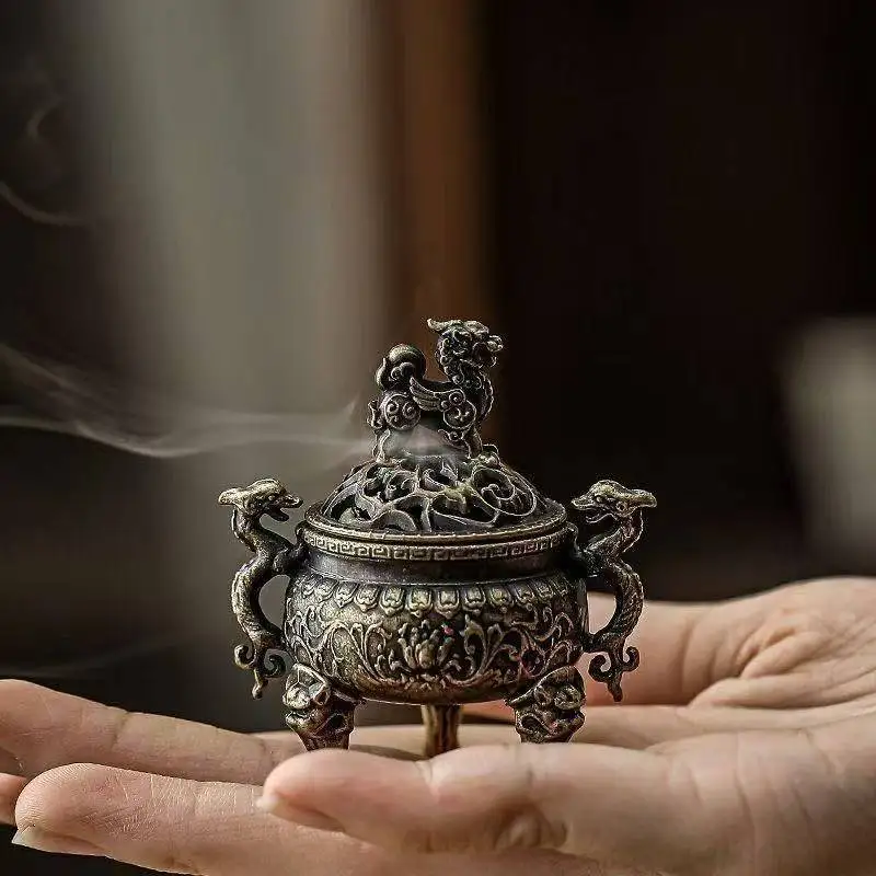 Popular Kirin Incense Burner Small Xiangyun Disk Incense Burner Household Ornament Indoor Creative Small Incense