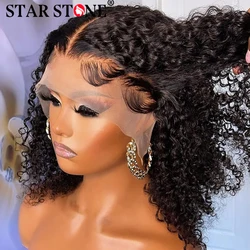 Kinky Curly Bob Brazilian Human Hair Lace Front Wig 13X4 Lace Frontal 4x4 Closure Curly Wigs For Women Glueless Wig Human Hair