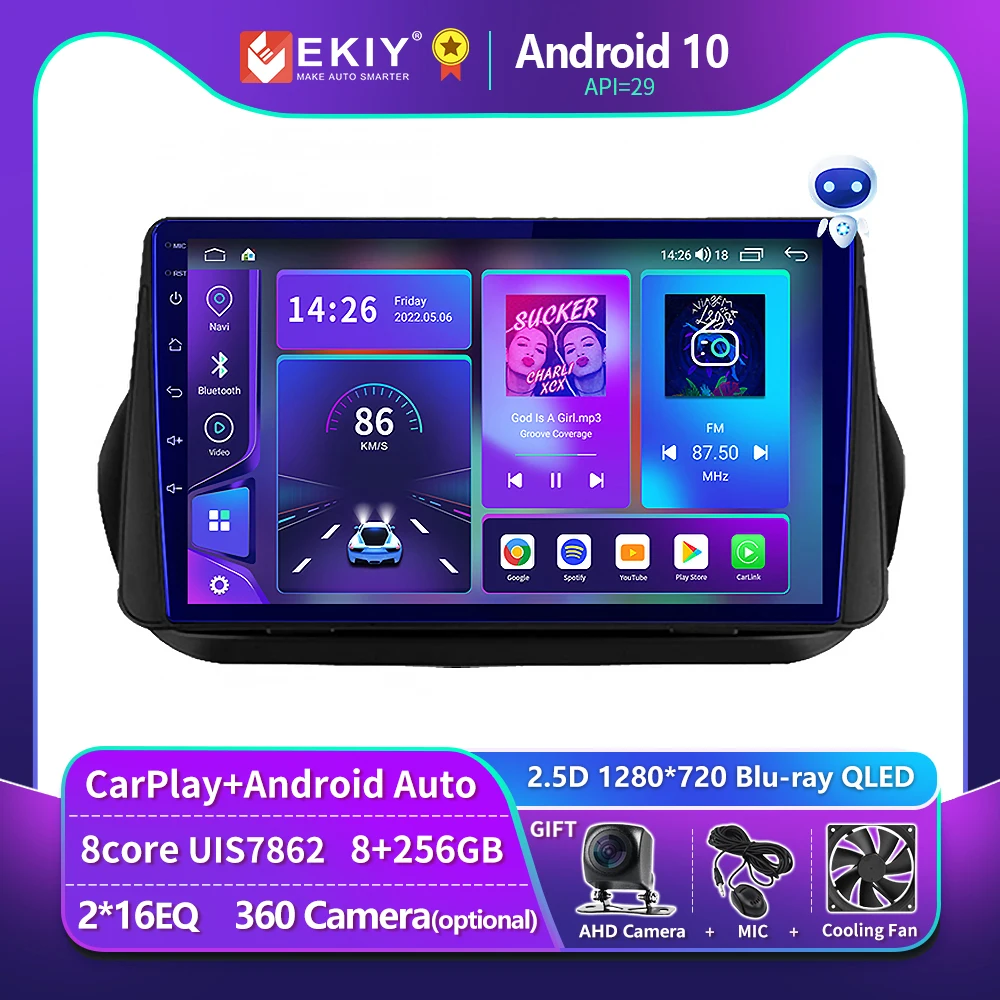 

EKIY T900 For Fiat Fiorino Qubo For Citroen Nemo For Peugeot Bipper 2008 - 2017 Android 10 Car Radio Multimidia Navi GPS Carplay