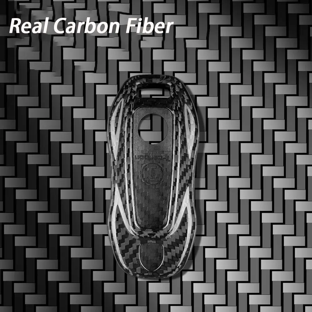 Real Carbon Fiber For Porsche Macan EV 2024 2025 Electric Vehile Carbon Fiber Key Case Cover Modified Decorative Accessorie