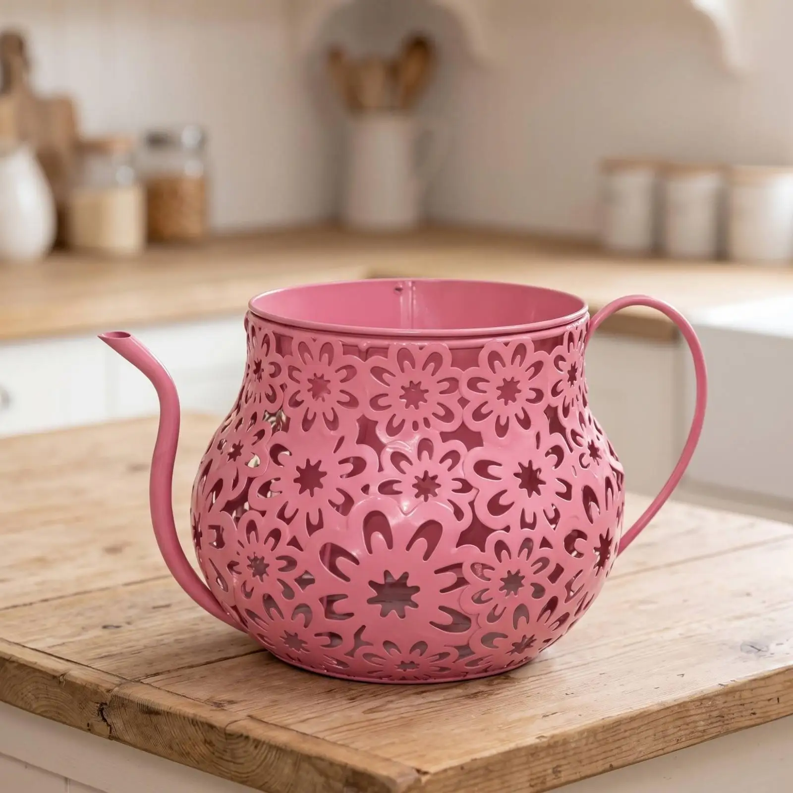 Watering Can Planter Rustic Decorative Flower Pot Perforated for Garden, Indoor