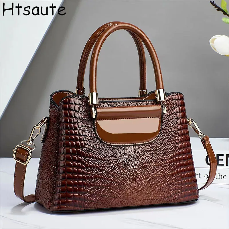 

Brand Luxury Handbags Women Bags Designer Commuting Sac Patent PU Leather Shoulder Crossbody Hand Bags for Women Mother Bags