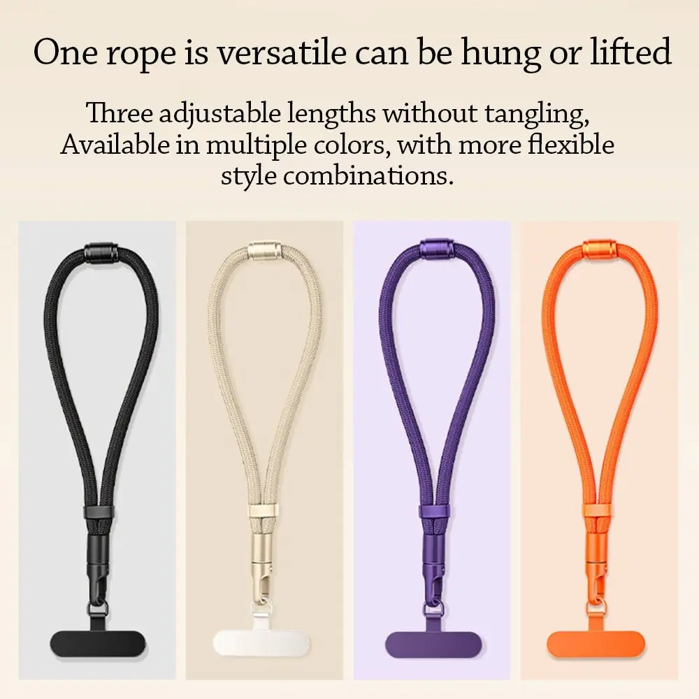Accesorios para teléfono móvil 3 en 1, cordón ajustable, correas de muñeca colgantes tejidas antipérdida, cuerda colgante corta 3 en 1 para teléfono móvil
