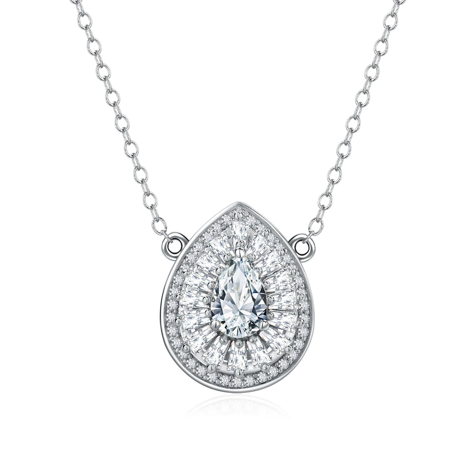 

SEASKY Original 925 Sterling Silver Moissanite Necklace for Women 1.3ct Sparkling D Color VVS1 Party Necklace Fine Jewelry