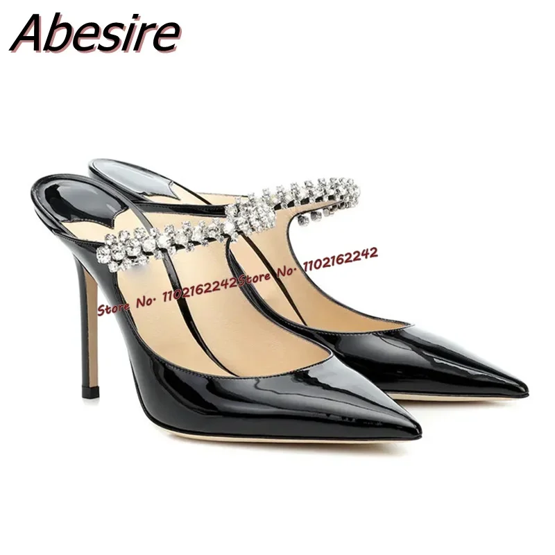 Escarpins pointus en cuir biscuits pour banquet, chaussures de piste Catwalk, tout match, document solide, Stiletto, pantoufles à la mode, été, nouveau, 8.5cm