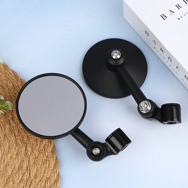 1PairsMotor Aaccessories Aluminum Alloy Round Bar End Rear Mirrors For Moto Side View Mirrors Motorbike Scooters Rearview Mirror