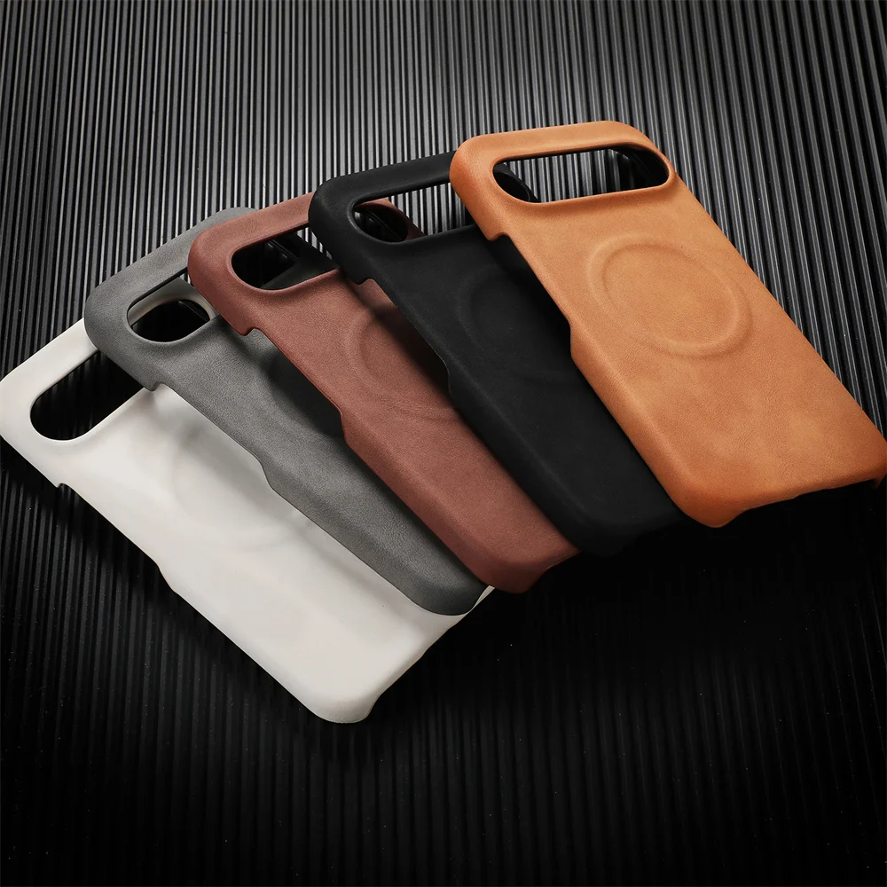 Luxury Sheepskin Leather Magnetic Phone Case For Google Pixel 9 8 7 Pro XL 8A 7A Shockproof Business Matte Hard Solid Back Cover