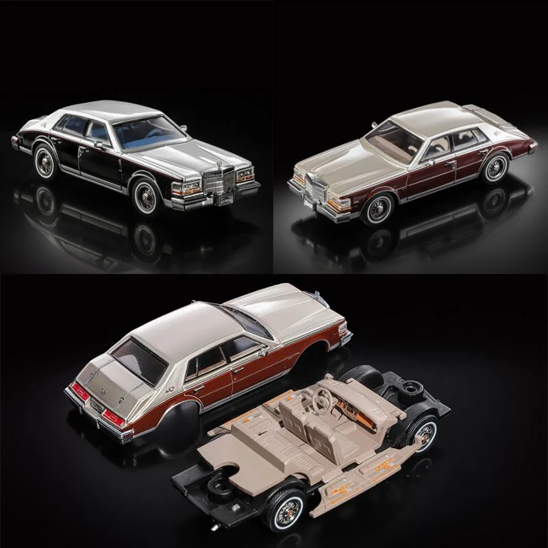 Turning Crush 1:64 1985 Seville SilverBrown / SilverBlack Diecast Model Car