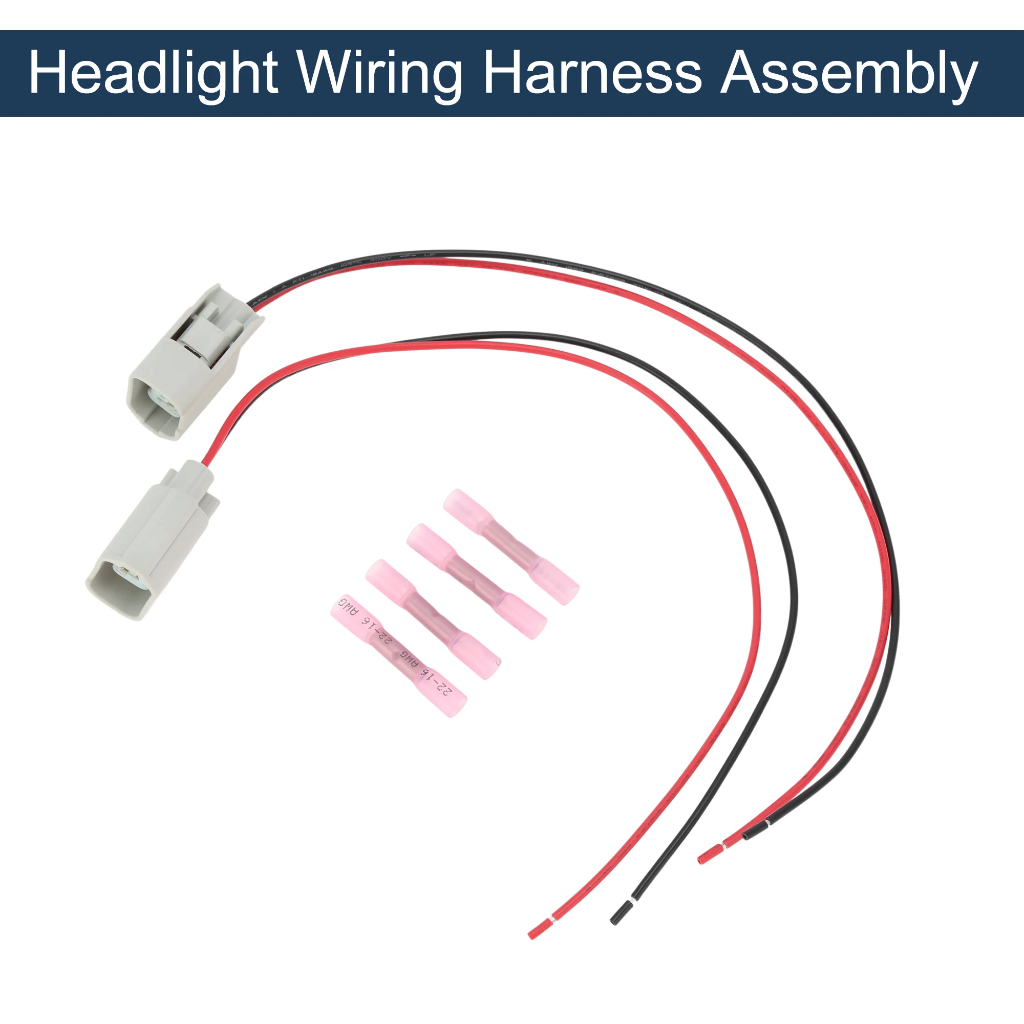 UXCELL Headlight Wiring Harness Assembly for Chevy Cruze Side Marker Lights Lamp Wire Harness with 4Pcs Terminals 1 Set