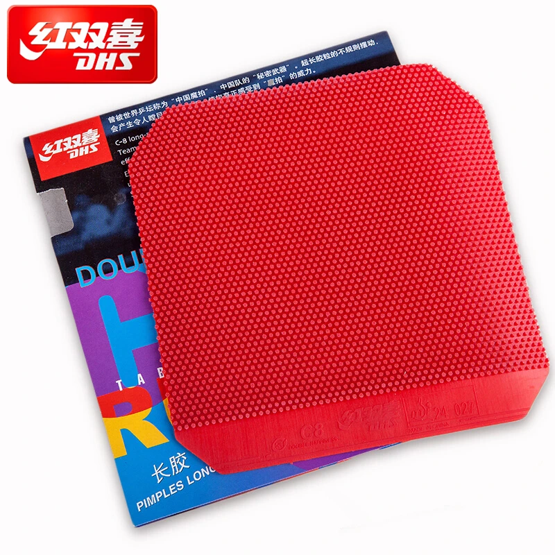 DHS C8 Table Tennis Rubber Original Defensive+ Loop Pips-long Topsheet OX/1.0mm Sponge Original DHS Ping Pong Rubber