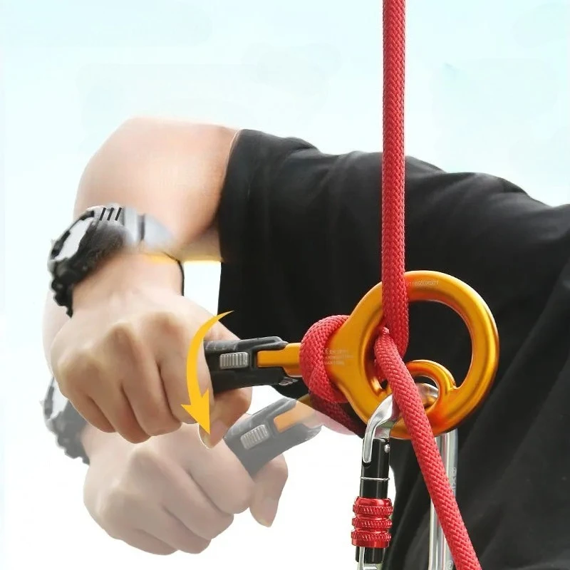9-Character Ring Descending Device, Slow Descent Device for Rock Climbing, High-Altitude Fast Escape Landing Tool