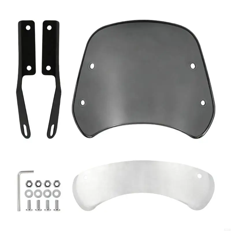 M76E Motorrad-Windschutzscheibe mit Schlitzhalterung und vier Löchern für die Scheinwerfermontage – Detail 8