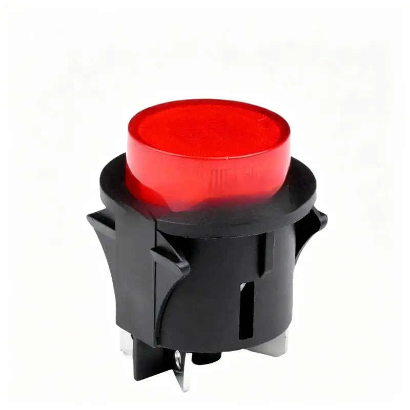 Red Illuminated Push Button Switch Durable Plastic Housing Easy Install 12V 24V Universal for Home Appliance Repair
