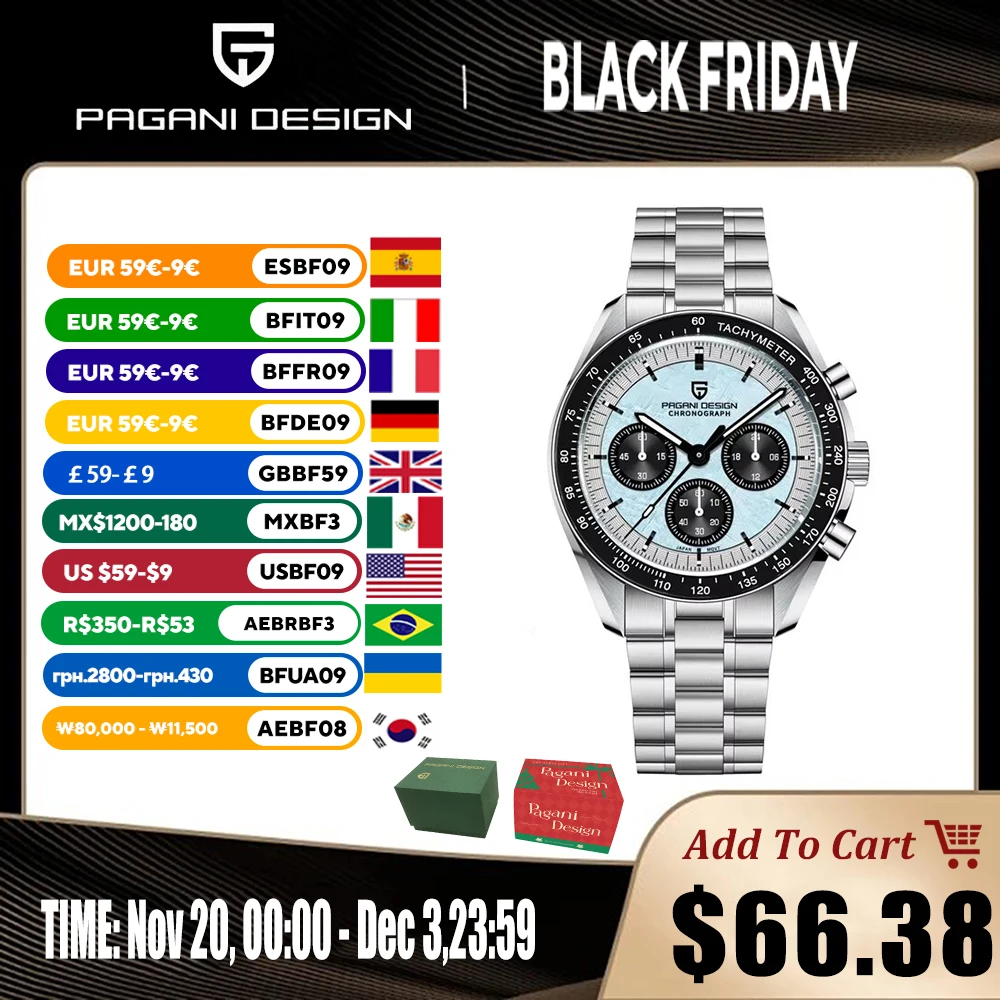 

2025 New Pagani Design Watch Men's Luxury Fashion Chronograph Men's Watch Luminous Stopwatch Automatic Date Clock Reinstallation