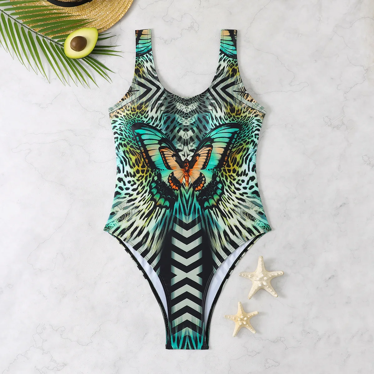 

Butterfly Leopard One Piece Swimsuit Female 2025 Swimwear Women African Print Bathing Suits Summer Beach Wear Monokini Bodysuit