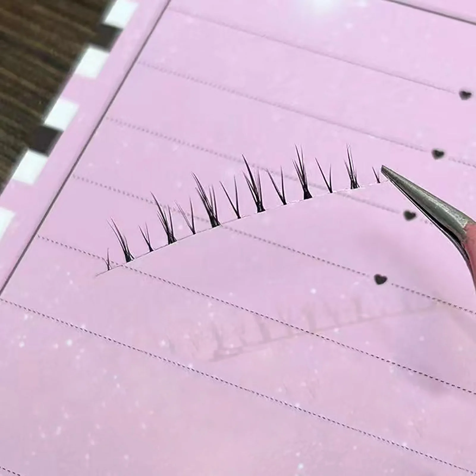 5 ペアフォックスの下まつげふわふわナチュラルつけまつげメイクアップツールうっすらまつげ透明幹マンガまつげエクステンション