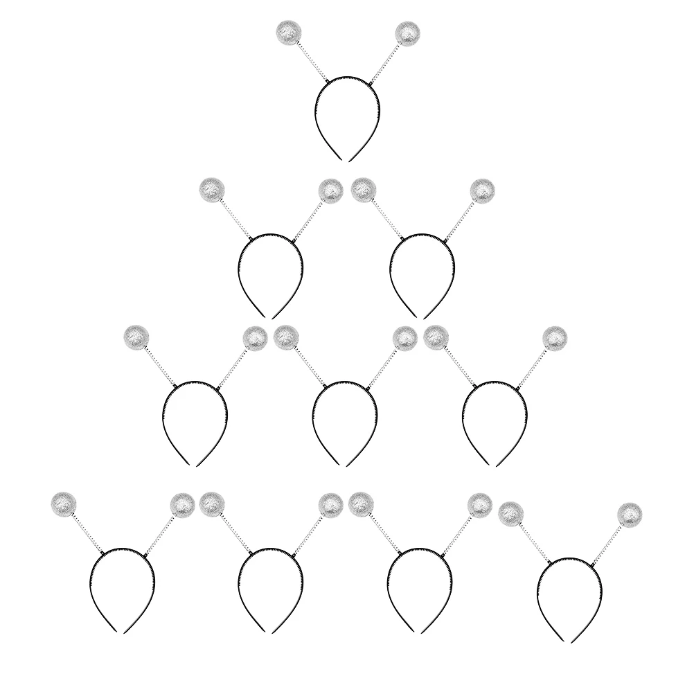 

10 шт. блестящие повязки для волос с шариками, модный головной убор, блестящая антенна, удобный эластичный женский головной убор для детей, аксессуары для вечеринок