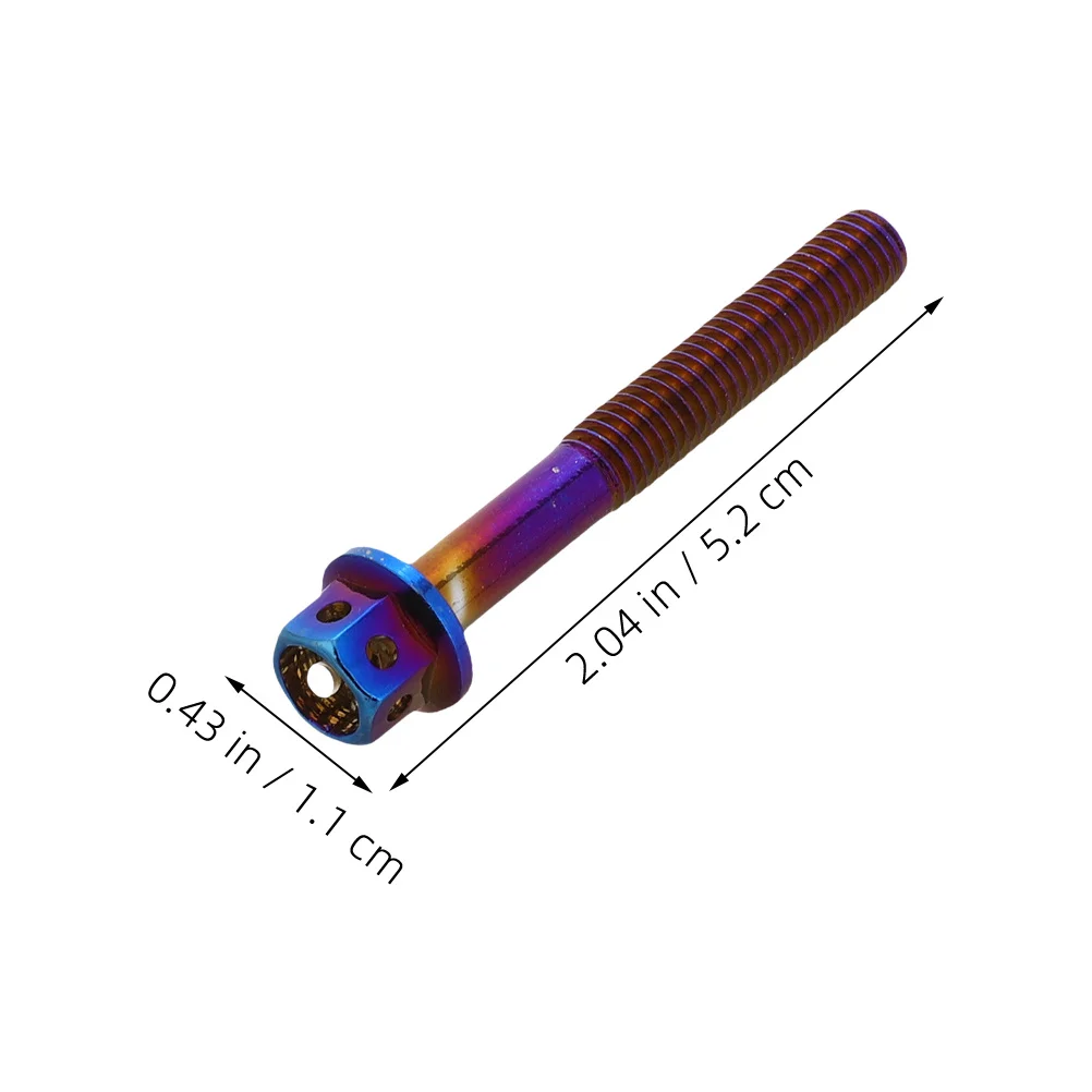 2Pcs Burnt Titanium License Plate Screws Colorful Blue Finish Eye-Catching Iridescent Effect for Electric Motorcycle