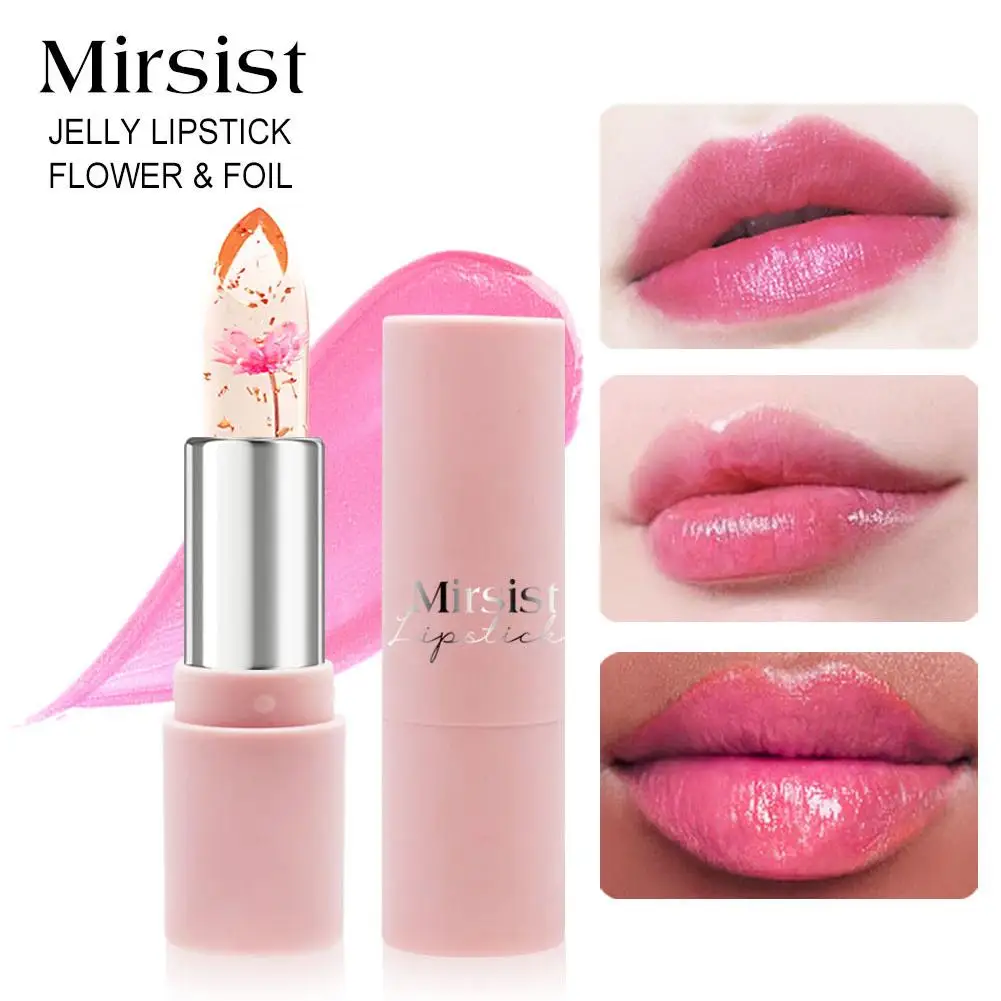 Barra de labios de gelatina de flores de 6 colores, bálsamo labial activado por temperatura para una humedad de larga duración y nutritiva, cambia de Color Effe Y1M0