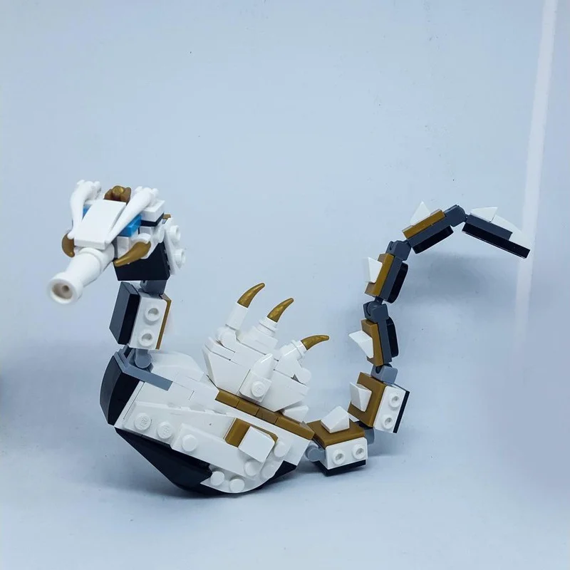 124 pçs moc wu batalha cavalo marinho ninjia modelo blocos de brinquedo arquitetura criativo presente natal educação tijolo aniversário