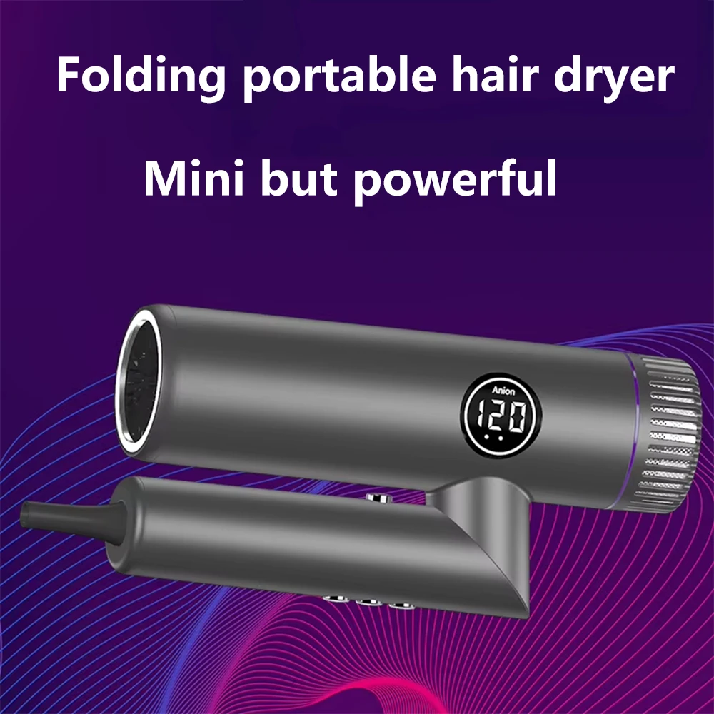 2400W Professional Folding Portable Brushless Hair Dryer 130000rpm High-Speed Negative Ionic Blow Dryer Hotels Travel Hair Dryer