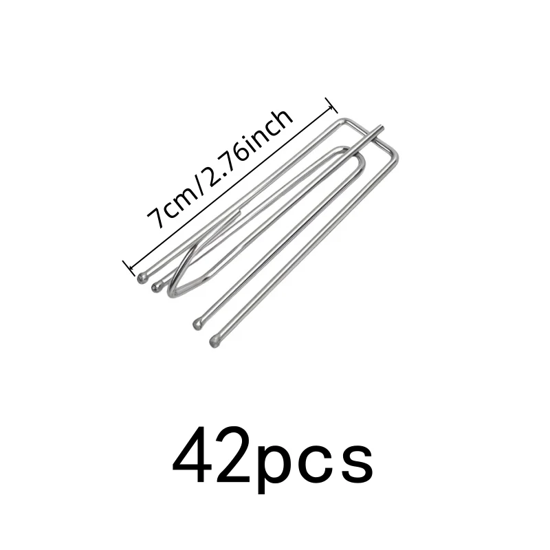 Firm Non-Shift Hold Pleat Drapery Hooks, 42 pcs, Home Elegant Window Decor, Stainless Steel Material for Living Room Curtains