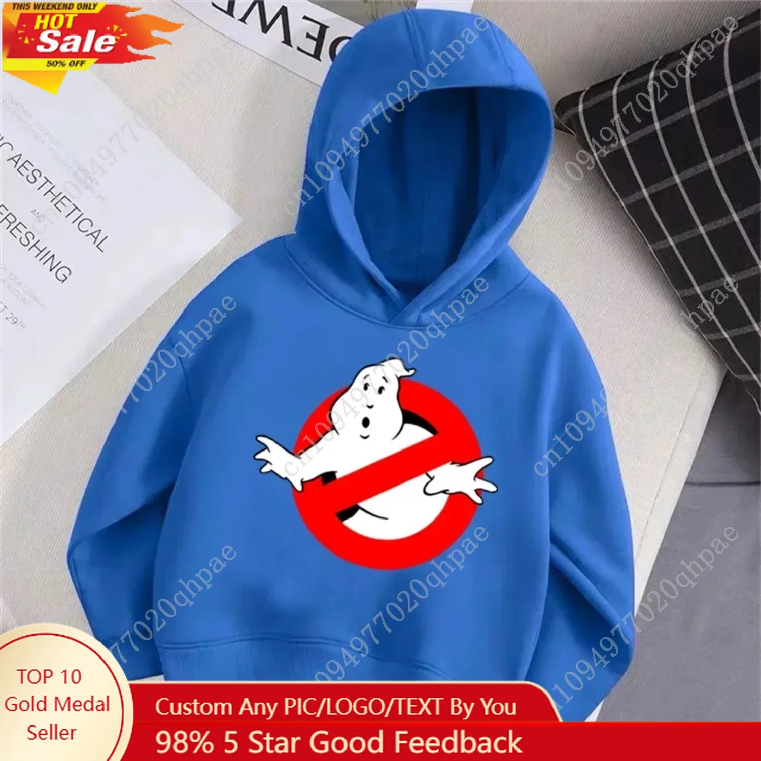 

Ghostbusters Anime Kids Hoodie Casual Sweatshirt for Boys And Girls 3-12 Years Old Movie Top Coat Clothing