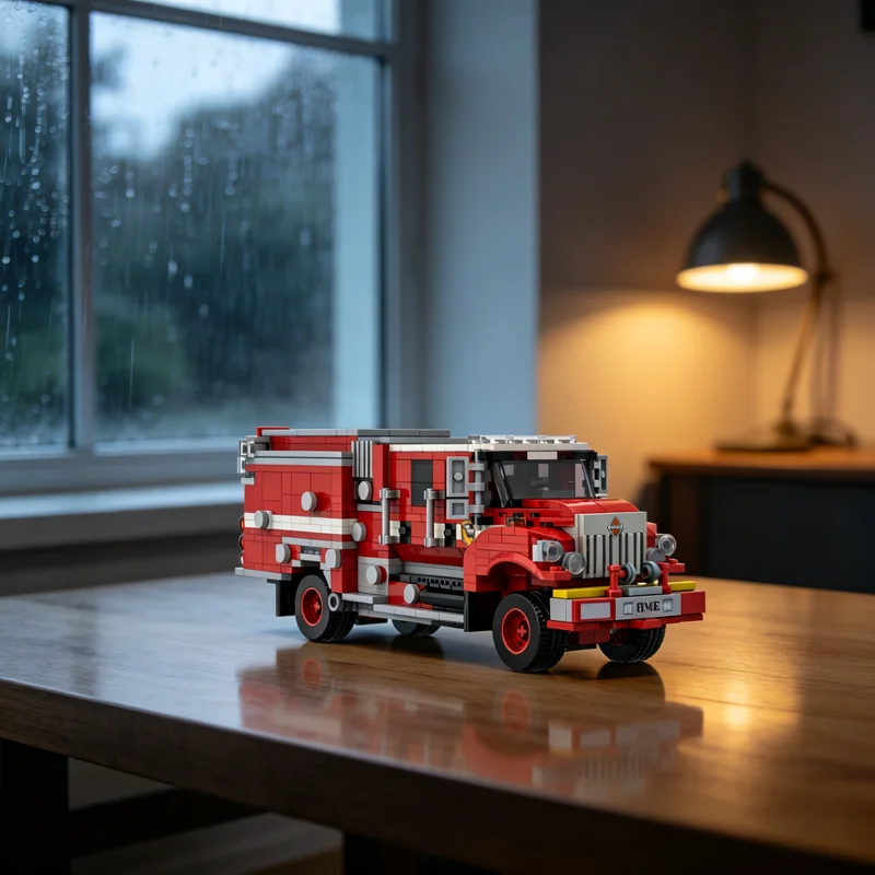 

767 деталей MOC HME Intl Type III Brush Engine CAL City Fire — модель пожарной машины, строительные блоки, креативный подарок, декор для демонстрации, сборка, премиум-качество